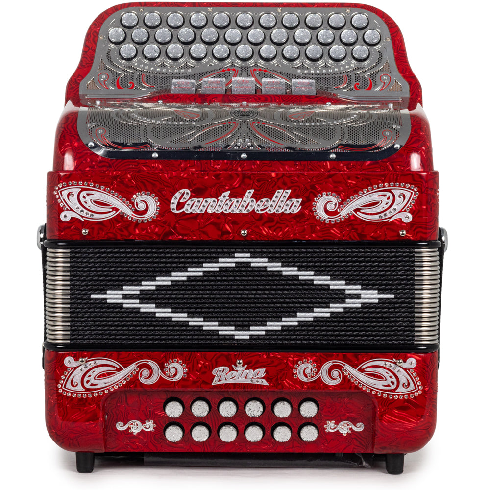 Cantabella Reina Accordion Ultra Compact 5 Switch EAD Red with Silver